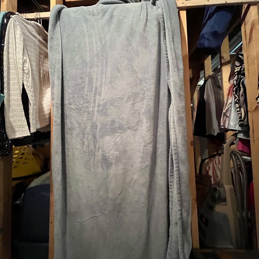 Large Light Blue Soft Blanket Reversible